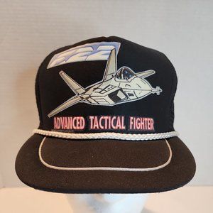 Vintage F22 Advanced Tactical Fighter Mesh Trucker Snapback Hat Cap (C-2)